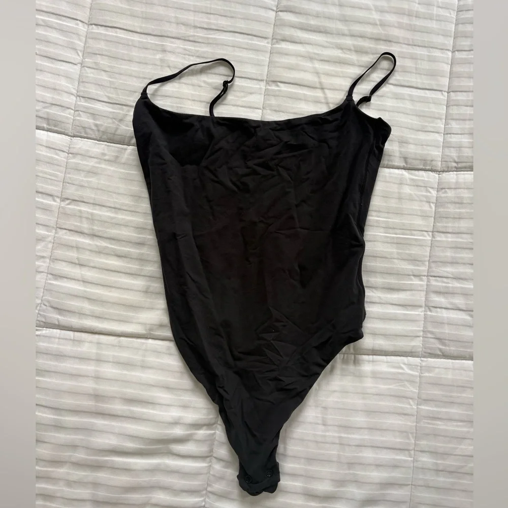 SkimsBlack Spaghetti Strap Bodysuit - Picture 1 of 2